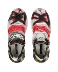 Sneakers basse in pelle stampate multicolori di Dolce & Gabbana