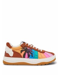 Sneakers basse in pelle stampate multicolori di Palm Angels