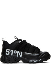 Sneakers basse in pelle stampate nere e bianche di Burberry
