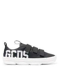 Sneakers basse in pelle stampate nere e bianche di Gcds