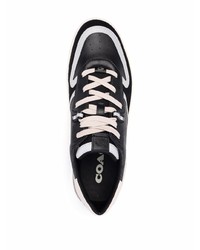 Sneakers basse in pelle stampate nere e bianche di Coach