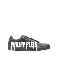 Sneakers basse in pelle stampate nere e bianche di Philipp Plein