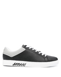 Sneakers basse in pelle stampate nere di Armani Exchange