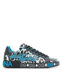 Sneakers basse in pelle stampate nere di Dolce & Gabbana