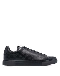 Sneakers basse in pelle stampate nere di Emporio Armani