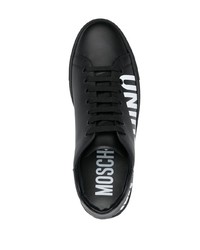 Sneakers basse in pelle stampate nere di Moschino
