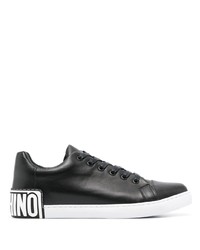 Sneakers basse in pelle stampate nere di Moschino