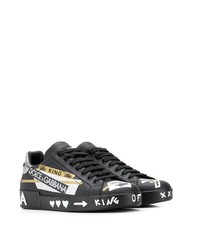 Sneakers basse in pelle stampate nere di Dolce & Gabbana