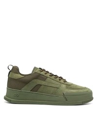 Sneakers basse in pelle verde oliva di DSQUARED2