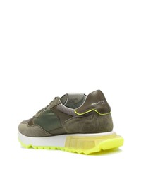 Sneakers basse in pelle verde oliva di Philippe Model Paris