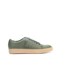 Sneakers basse in pelle verde oliva di Lanvin