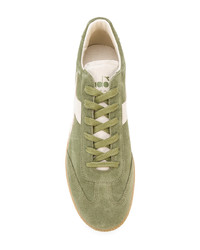 Sneakers basse in pelle verde oliva di Diadora