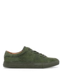 Sneakers basse in pelle verde oliva di Polo Ralph Lauren