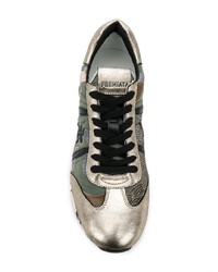 Sneakers basse in pelle verde oliva di White Premiata