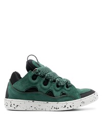 Sneakers basse in pelle verde scuro di Lanvin