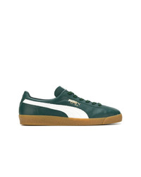 Sneakers basse in pelle verde scuro di Puma