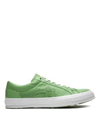 Sneakers basse in pelle verdi di Converse