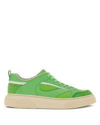 Sneakers basse in pelle verdi di Ferragamo