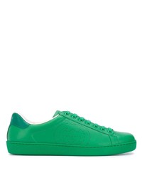 Sneakers basse in pelle verdi di Gucci