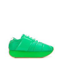 Sneakers basse in pelle verdi di Marni