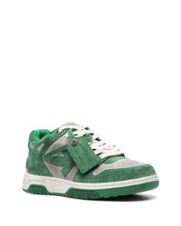 Sneakers basse in pelle verdi di Off-White