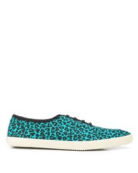 Sneakers basse leopardate acqua