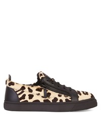 Sneakers basse leopardate beige