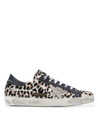 Sneakers basse leopardate bianche e nere