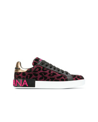 Sneakers basse leopardate fucsia di Dolce & Gabbana