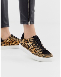 Sneakers basse leopardate marrone chiaro di ASOS DESIGN