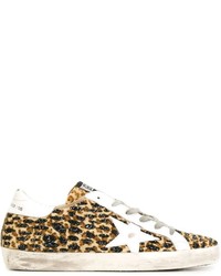 Sneakers basse leopardate marrone chiaro di Golden Goose Deluxe Brand