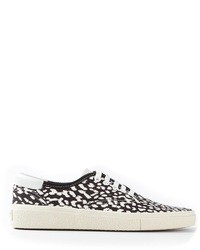 Sneakers basse leopardate marrone chiaro di Saint Laurent