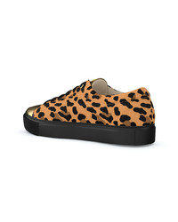 Sneakers basse leopardate marrone chiaro di Swear