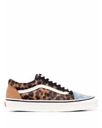 Sneakers basse leopardate marroni di Vans