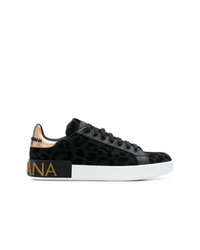 Sneakers basse leopardate nere di Dolce & Gabbana