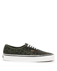 Sneakers basse leopardate verde scuro di Vans