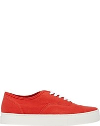 Sneakers basse rosse e bianche
