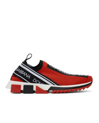 Sneakers basse rosse e nere di Dolce and Gabbana