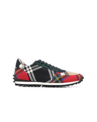Sneakers basse scozzesi multicolori di Burberry