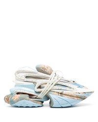 Sneakers basse stampate bianche di Balmain