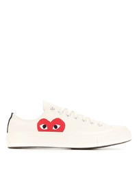 Sneakers basse stampate bianche di Comme des Garcons