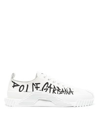 Sneakers basse stampate bianche di Dolce & Gabbana