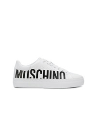 Sneakers basse stampate bianche di Moschino