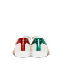 Sneakers basse stampate bianche di Gucci