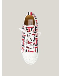 Sneakers basse stampate bianche di Thom Browne