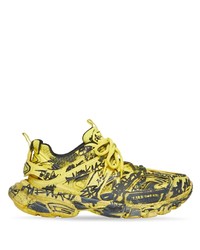 Sneakers basse stampate gialle di Balenciaga