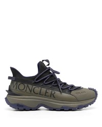 Sneakers basse verde oliva di Moncler