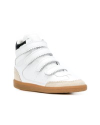 Sneakers con zeppa in pelle bianche di Isabel Marant