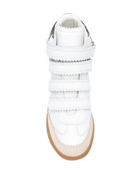 Sneakers con zeppa in pelle bianche di Isabel Marant