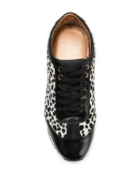 Sneakers con zeppa in pelle nere e bianche di Alexander Smith